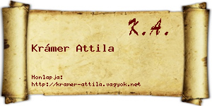 Krámer Attila névjegykártya